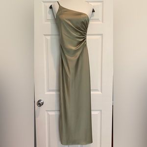 Revelry Jade Satin Dress - Silver Sage